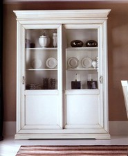 VETRINA ARGENTIERA CRISTALLIERA 2 ANTE SCORREVOLI LACC.BIANCA xSOGGIORNO 3072