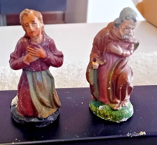 preseppe Statuina in gesso - San Giuseppe e Madonna -ANNI 50/60 DA RESTAURARE