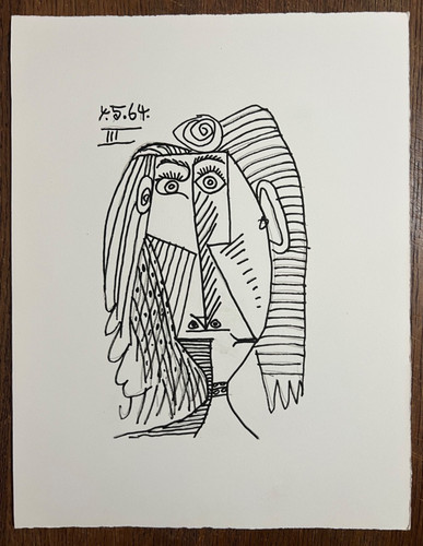 Litografia picasso 1970 le - 1970, "le