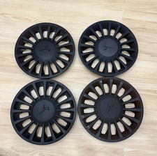 4 copricerchi copriruota Coprimozzo Lancia Ypsilon originale logo Nero R15