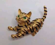 Spilla gatto vintage oro