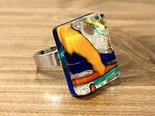 Anello Vetro di Murano Blu