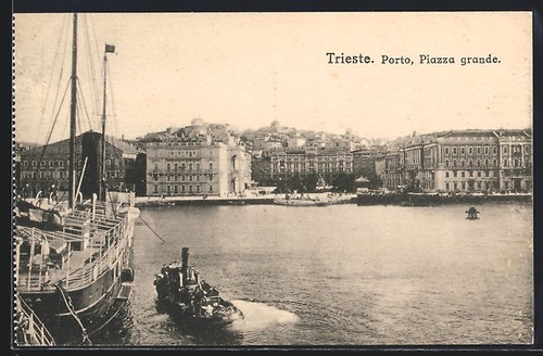 Cartolina trieste porto - trieste,,