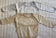 Lotto Stock 2 Maglioncini Maglie Cotone Benetton Baby Cotone 6-9 Mesi