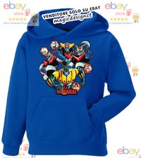 SUPER ROBOT JEEG MAZINGA MAZINGER GOLDRAKE CARTOON FELPA cappuccio gonagai manga