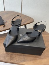 Autentico Chanel Nero Pelle di