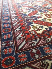 tappeto grande rosso blu e bianco 210X135 cm