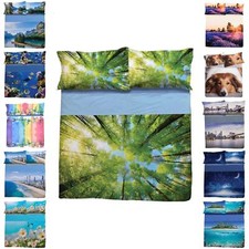 Completo lenzuola copriletto matrimoniale 2 piazze Novia stampa digitale cotone