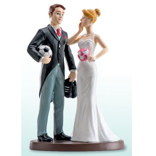 Cake topper sposi football - sposi,