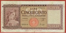 Banca italia 1961 - d'italia, 500