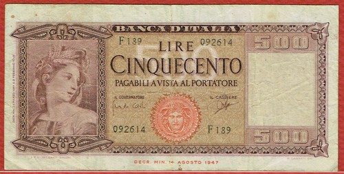 Banca italia 1961 500 - d'italia, 3.
