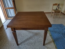 tavolo e 6 sedie  in  legno massello, allungabile ,100x100 - Allungato 200x100)