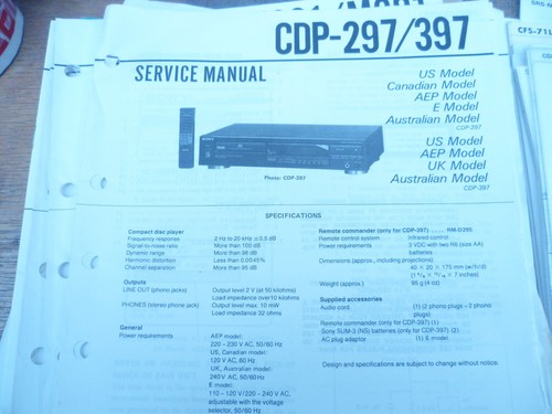Sony cdp 297 - sony, cdp-397