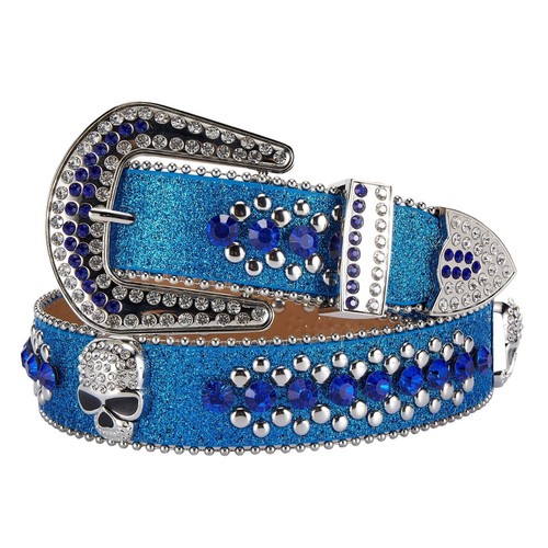 Cintura donna pelle blu