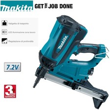 Chiodatrice Pneumatica a Gas MAKITA Sparachiodi per Cemento 2 Batterie GN420CLSE