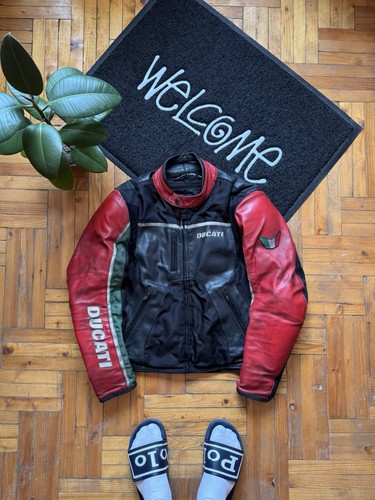 Giacca moto corsa pelle - pelle, ducati