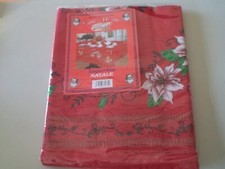 TOVAGLIA PURO COTONE NATALE NATALIZIA RETTANGOLARE FANCY HOME VINTAGE '80 NUOVA