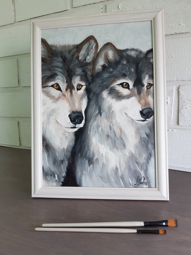 Quadro lupo animale arte