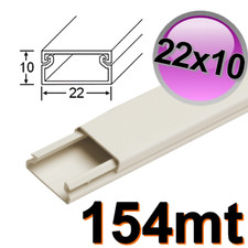 Mini canalina 22x10 mm piattina per cavi elettrici in PVC rigido autoestinguente