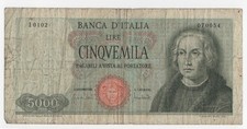 5000 lire colombo - 1°tipo, una