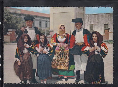 Cartolina costumi sardi - costumi,