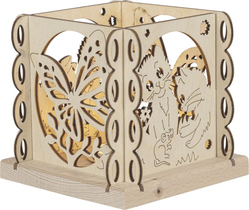 Lanterna portacandele legno - portacandele, in