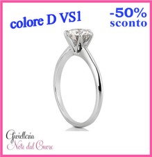 ANELLO SOLITARIO ORO BIANCO