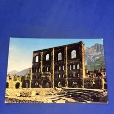 AOSTA TEATRO ROMANO NELLO SFONDO M. EMILIUS - CARTOLINA - A COLORI