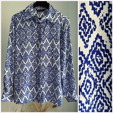 ZARA PRINTED SATIN SHIRT NWT M