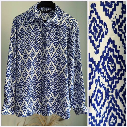 Zara printed satin shirt nwt - zara, m