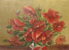 Antico dipinto ad olio natura