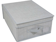 SCATOLA PORTA BIANCHERIA TOP CLASS MAXI GRIGIO BASSA CM. 50X40X15