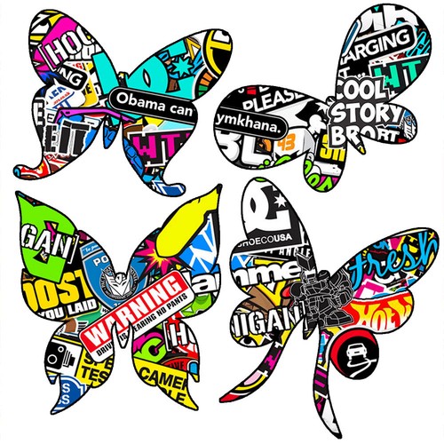 Adesivo farfalle sticker bomb
