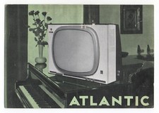 CARTOLINA ATLANTIC ELECTRIC RADIO VINTAGE TELEVISORE 1959 PUBBLICITÀ RARA