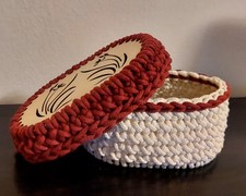 1pc Cestino Portaoggetti Magazzino uncinetto Cotone Decorazione Casa  Handmade  