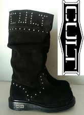 Cult Stivale Anfibio Donna in Camoscio Col. Nero MADE IN ITALY N° 33-34-35 Nuovo