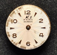 Movimento Orologio K2 17 Rubis incabloc vintage no funzionante parti di ricambio