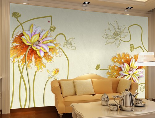 Carta parati fiori - parati, 3d