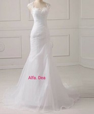 Abito da Sposa vestito matrimonio nozze bianco merletto pizzo organza seta 