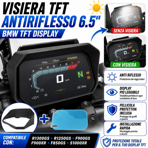 Visiera tft antiriflesso - 6.5",