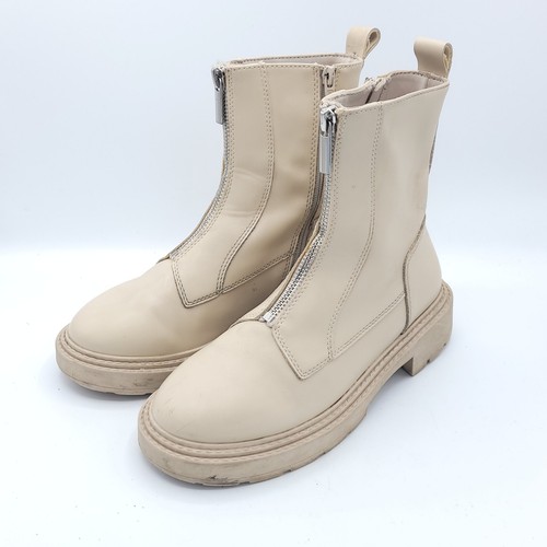 Zara stivaletto beige con zip