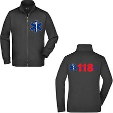Felpa Unisex Full Zip - 118 Soccorso Sanitario Fronte/Retro - Super vestibilità