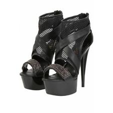 Sexy Donna Gogò Plateau Tacchi Alti Con Tessuto a Rete Nero #9163