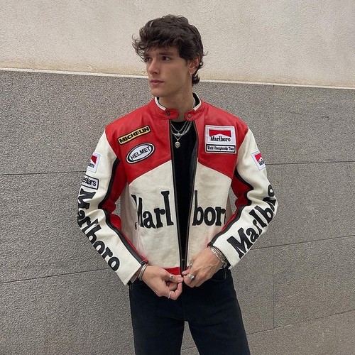 Giacca pelle vintage marlboro - giacca,