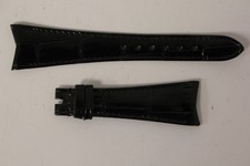Bracelet montre Universal Genève croco noir 20 mm vintage (66602)