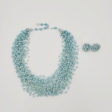 Crocheted Multi Strand Blue