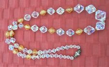 COLLIER VINTAGE PERLES CRISTAL  Aurora Borealis DN2387