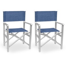 Sedia Regista Ketty in alluminio con seduta e schienale in textilene blu x 2