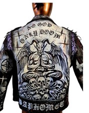 Giacca vintage pelle dipinta a
