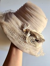 Cappello vintage donna anni '40 materiale misto con retina 